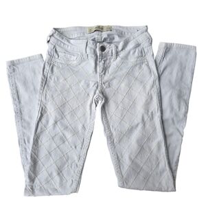 Hollister Jeans White Diamond Stitch Size 0